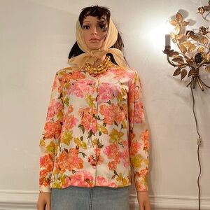 NBW Vintage 100% acetate JOY STEVENS blouse . 1960’s era